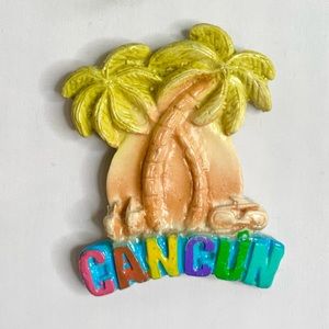 Mexico Cancun Fridge Magnet Souvenir Palm Tree Sea